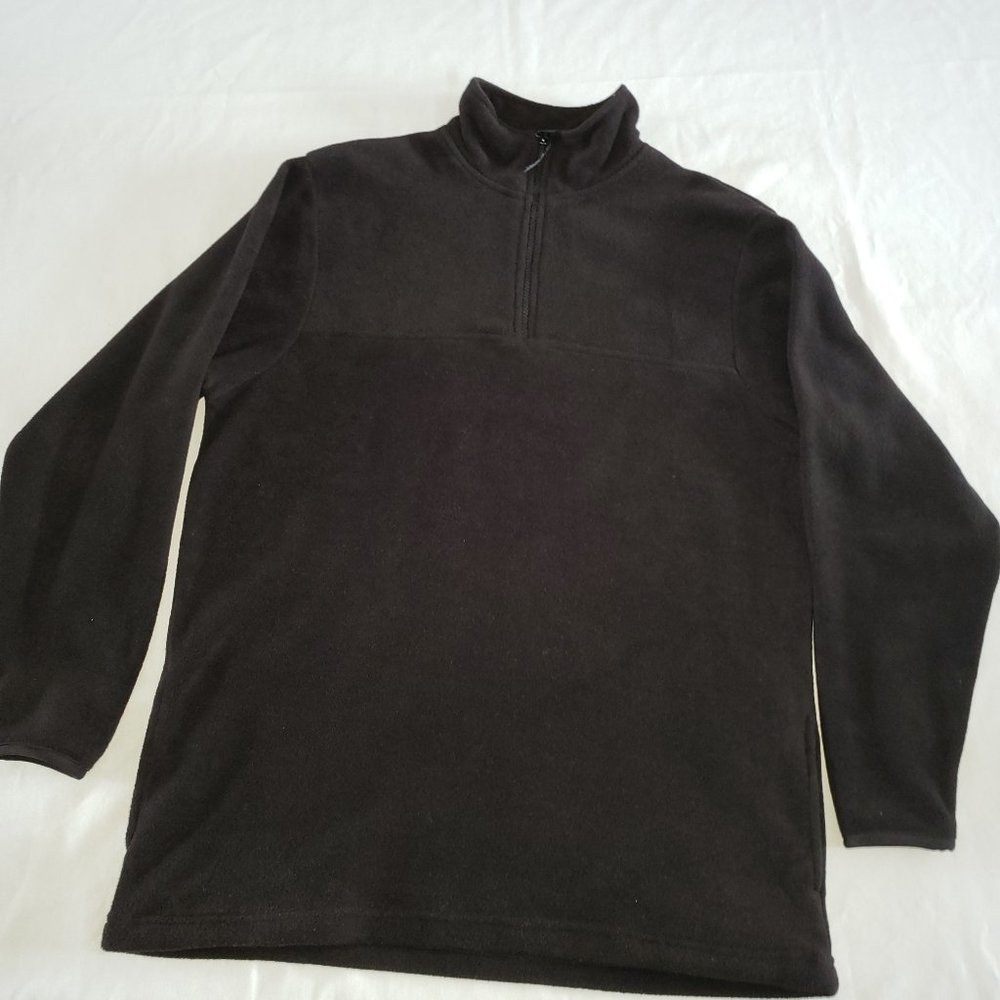 Vintage USA Olympics Fleece Jacket Womens Medium Blac Pullover 1/4 Zip JC Penney